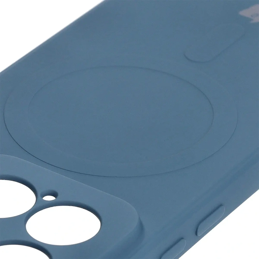 Silikonowe etui z pierścieniem magnetycznym Bizon Case Silicone Magnetic Sq do Xiaomi 15 granatowe