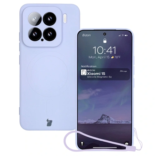 Kup Silikonový obal s magnetickým kroužkem Bizon Case Silicone Magnetic Sq pro Xiaomi 15 jasně fialový - BIZ8460 - {ean13} - Sklep Home Screen