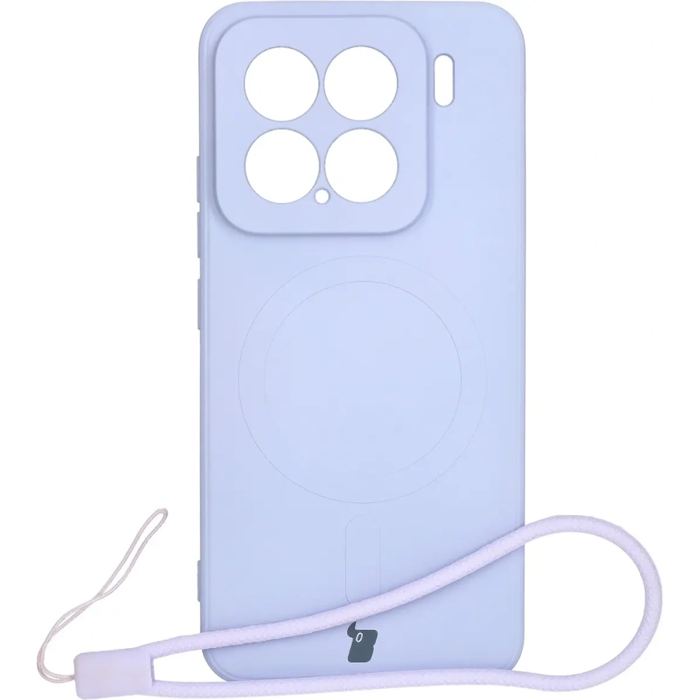 Silikonowe etui z pierścieniem magnetycznym Bizon Case Silicone Magnetic Sq do Xiaomi 15 jasnofioletowe