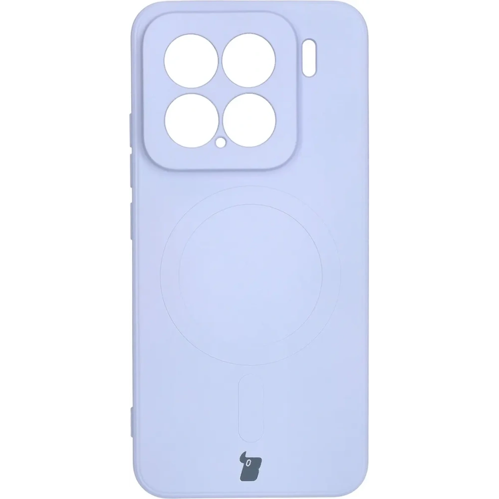 Silikonowe etui z pierścieniem magnetycznym Bizon Case Silicone Magnetic Sq do Xiaomi 15 jasnofioletowe