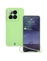 Silikonowe etui z pierścieniem magnetycznym Bizon Case Silicone Magnetic Sq do Xiaomi 15 jasnozielone