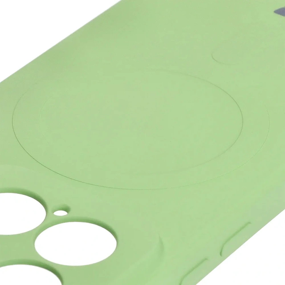 Silikonowe etui z pierścieniem magnetycznym Bizon Case Silicone Magnetic Sq do Xiaomi 15 jasnozielone