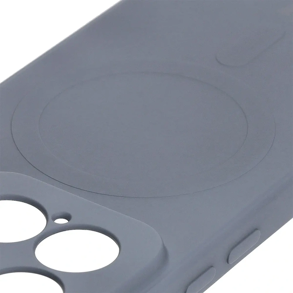 Silikonowe etui z pierścieniem magnetycznym Bizon Case Silicone Magnetic Sq do Xiaomi 15 szare