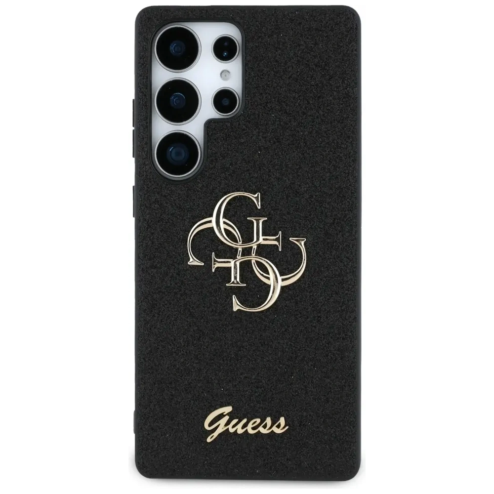 Etui Guess Fixed Glitter Big 4G Metal Logo do Samsung Galaxy S25 Ultra czarny