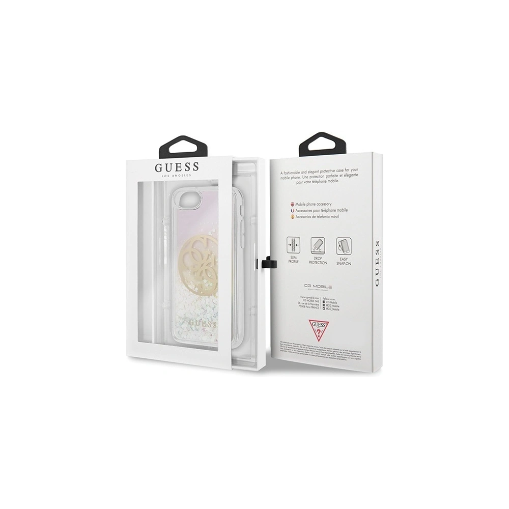 Etui Guess GUHCI8LGIRGP Apple iPhone SE 2022/SE 2020/8/7 hard case Liquid Glitter 4G Circle