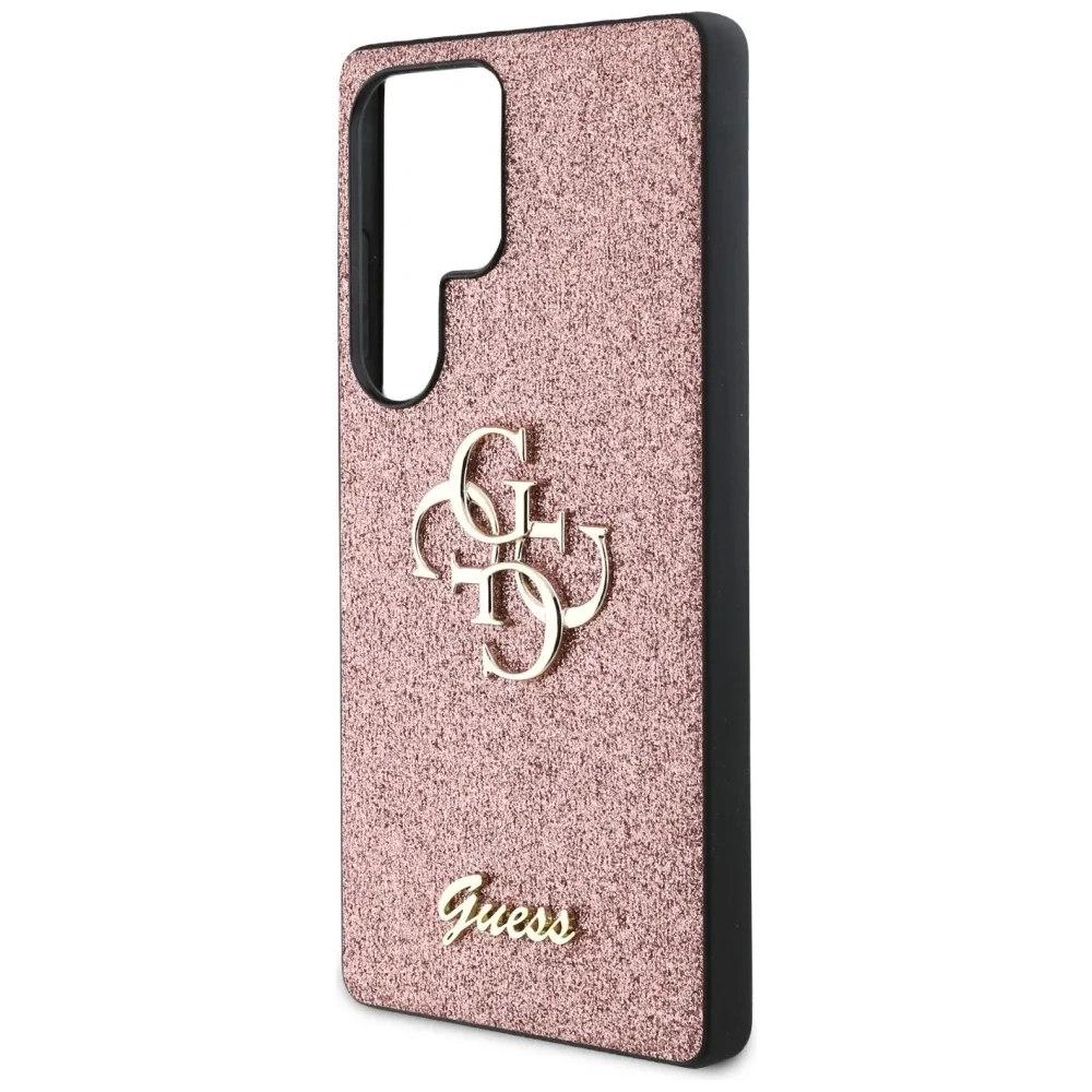 Etui Guess Fixed Glitter Big 4G Metal Logo do Samsung Galaxy S25 Ultra różowy