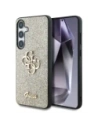 Etui Guess Fixed Glitter Big 4G Metal Logo do Samsung Galaxy S25 zlatý