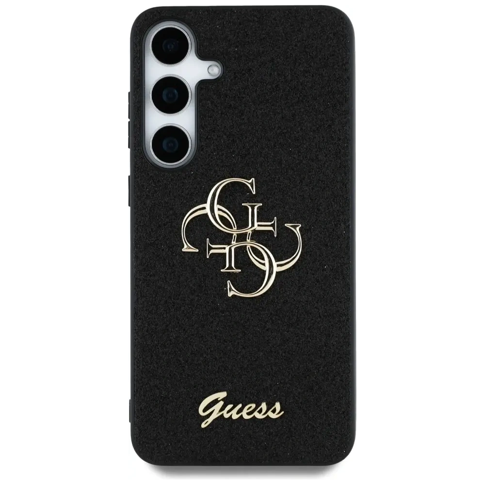 Etui Guess Fixed Glitter Big 4G Metal Logo do Samsung Galaxy S25+ Plus czarny