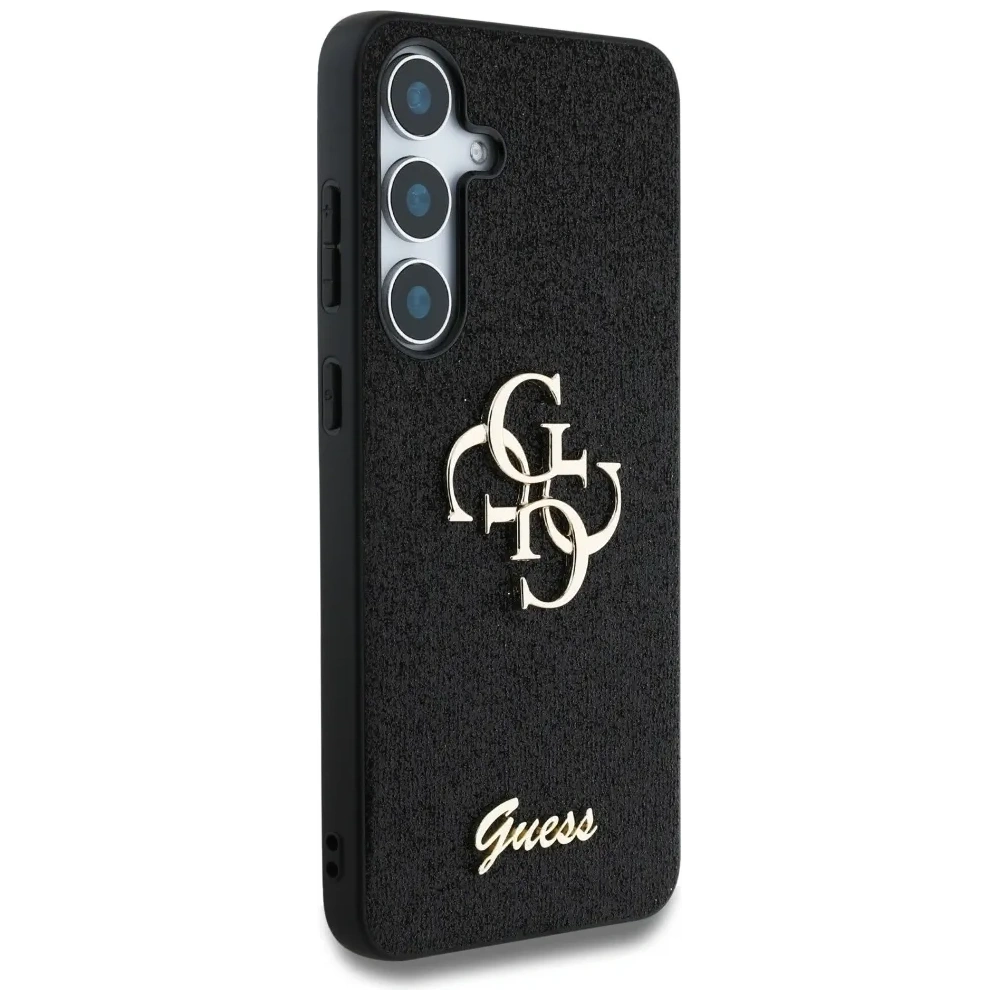 Etui Guess Fixed Glitter Big 4G Metal Logo do Samsung Galaxy S25+ Plus czarny