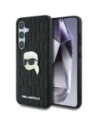 Etui Karl Lagerfeld Leather Monogram Pin Logo Karl Head do Samsung Galaxy S25 černý