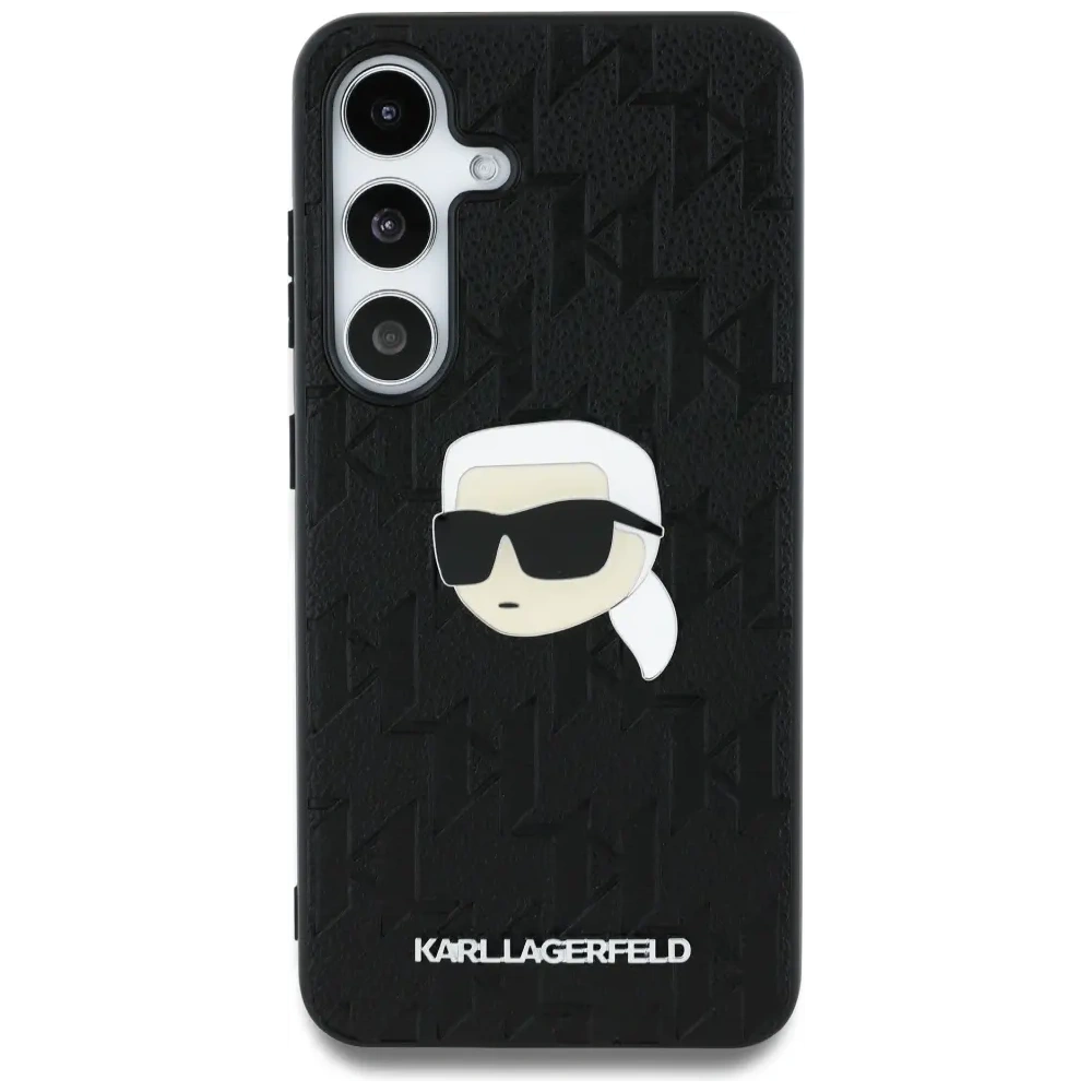 Etui Karl Lagerfeld Leather Monogram Pin Logo Karl Head do Samsung Galaxy S25 czarny
