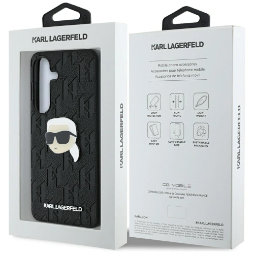 Kup Karl Lagerfeld Leder Monogram Pin Logo Karl Kopf Samsung Galaxy S25 schwarz - KLD21899 - {ean13} - Sklep Home Screen