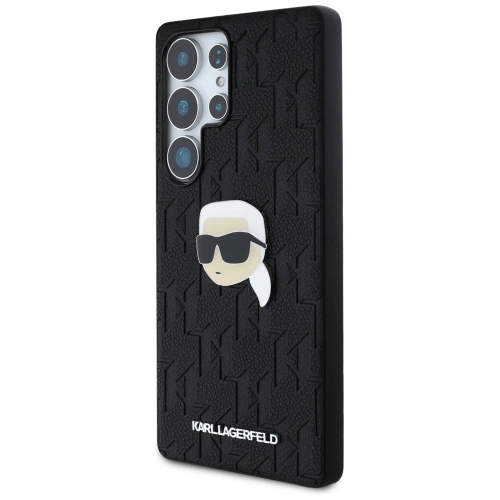 Kup Etui Karl Lagerfeld kožené s monogramem, pin logem a hlavou Karla do Samsung Galaxy S25 Ultra černé - KLD21900 - {ean13} - Sklep Home Screen