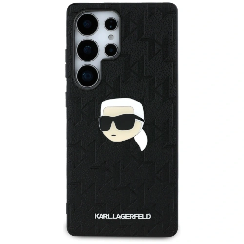 Kup Etui Karl Lagerfeld kožené s monogramem, pin logem a hlavou Karla do Samsung Galaxy S25 Ultra černé - KLD21900 - {ean13} - Sklep Home Screen