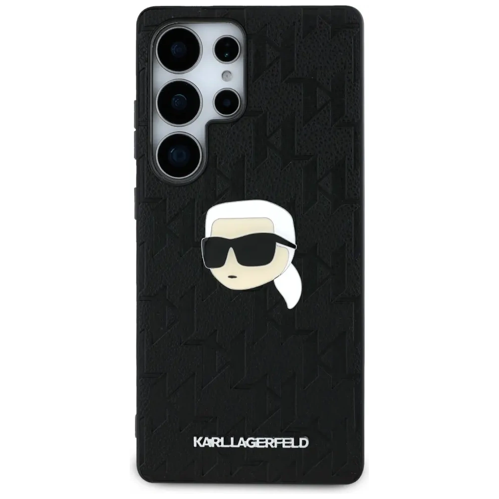 Etui Karl Lagerfeld Leather Monogram Pin Logo Karl Head do Samsung Galaxy S25 Ultra czarny