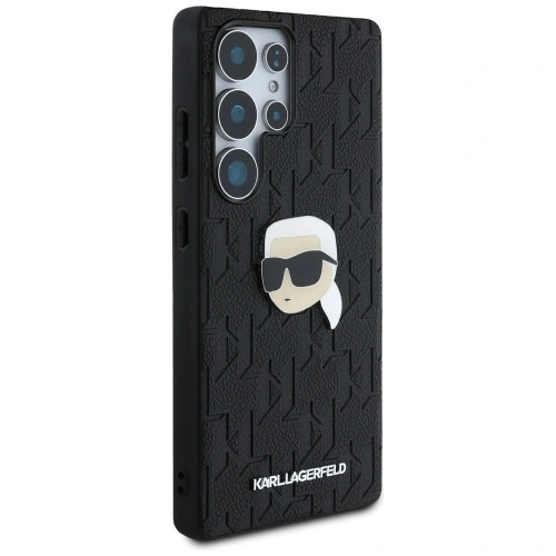 Kup Etui Karl Lagerfeld kožené s monogramem, pin logem a hlavou Karla do Samsung Galaxy S25 Ultra černé - KLD21900 - {ean13} - Sklep Home Screen