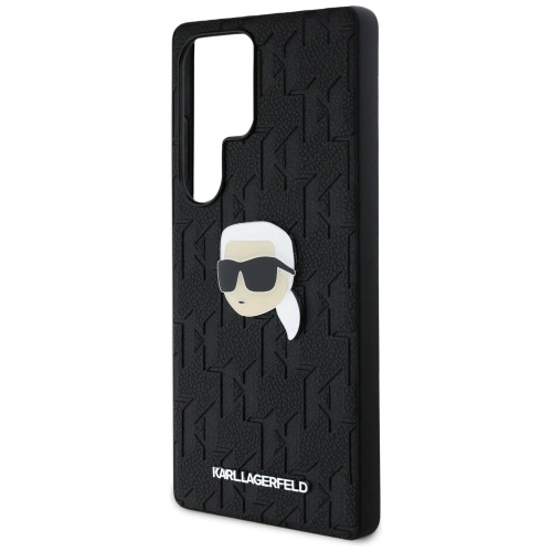 Kup Etui Karl Lagerfeld kožené s monogramem, pin logem a hlavou Karla do Samsung Galaxy S25 Ultra černé - KLD21900 - {ean13} - Sklep Home Screen