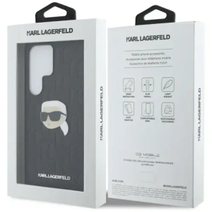 Buy Karl Lagerfeld Leather Monogram Pin Logo Karl Head Samsung Galaxy S25 Ultra black - KLD21900 - {ean13} - Home Screen Store Europe