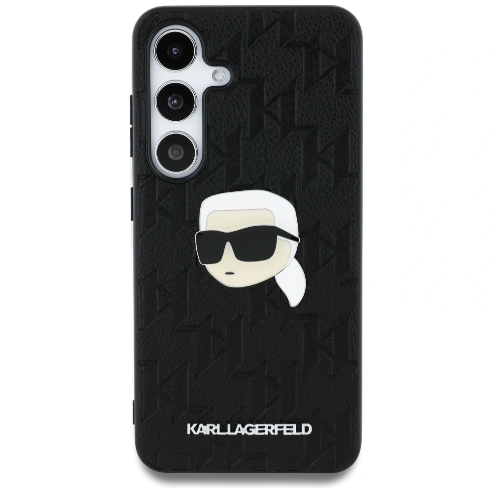 Etui Karl Lagerfeld Leather Monogram Pin Logo Karl Head do Samsung Galaxy S25+ Plus czarny