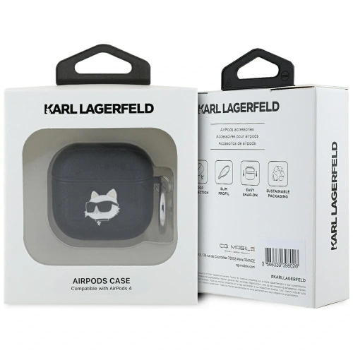 Kup Karl Lagerfeld Monogram Choupette Kopf Apple AirPods 4 schwarz - KLD21902 - {ean13} - Sklep Home Screen