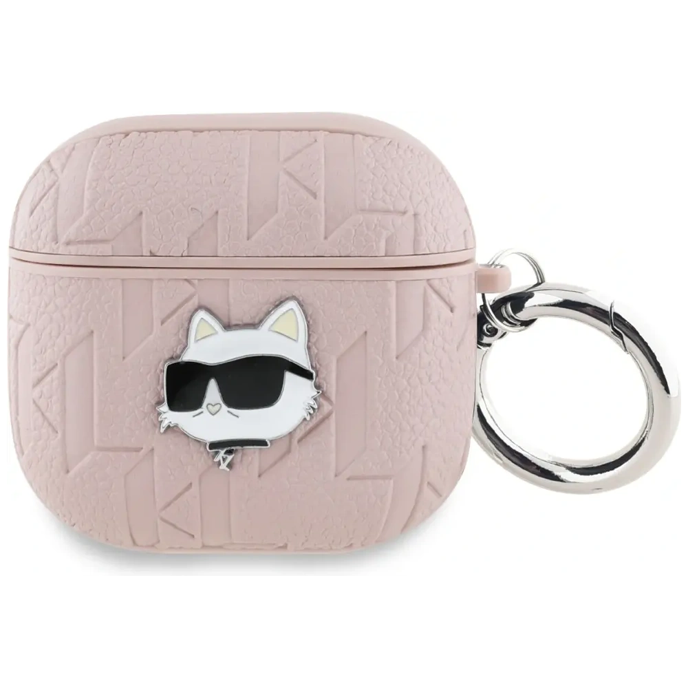 Etui Karl Lagerfeld Monogram Choupette Head do Apple AirPods 4 różowy