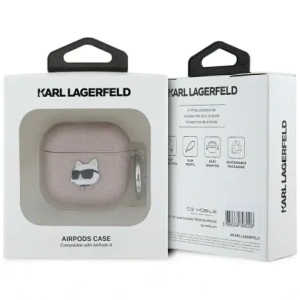 Kup Karl Lagerfeld Monogram Choupette Kopf Apple AirPods 4 pink - KLD21903 - {ean13} - Sklep Home Screen