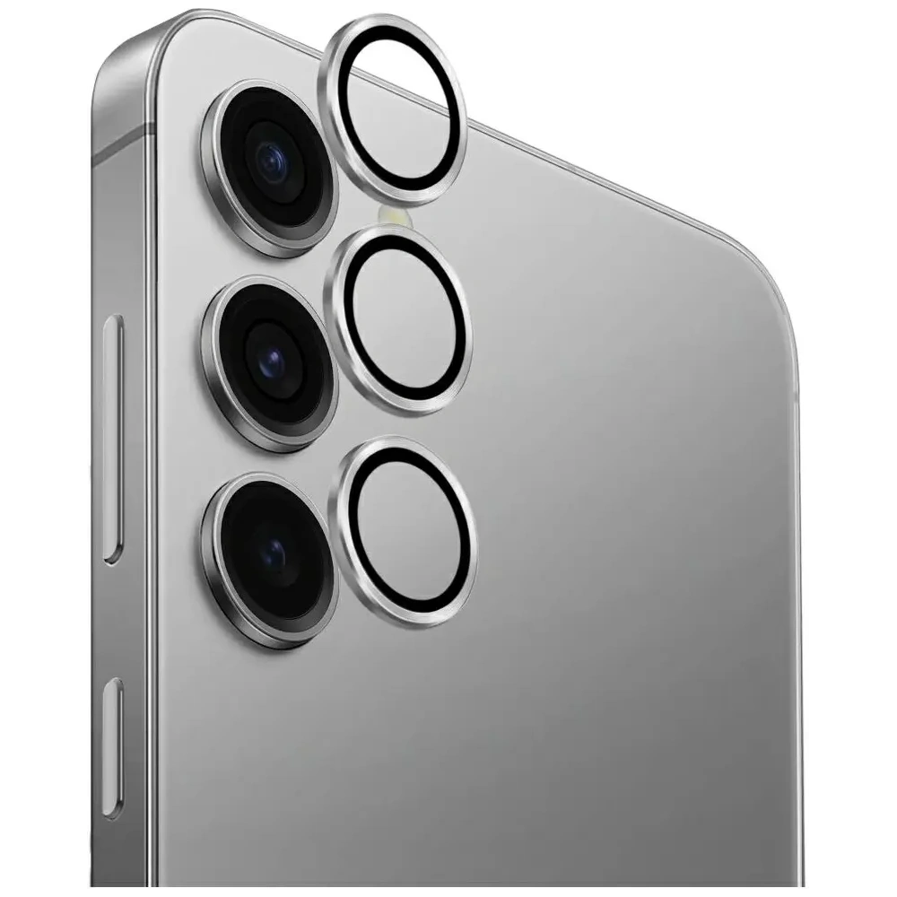 Szkło na obiektyw aparatu UNIQ Optix Aluminium Camera Lens do Samsung Galaxy S25 srebrny