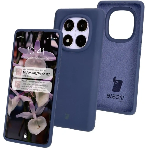 Kup Silikonowe etui Bizon Soft Case do Xiaomi Redmi Note 14 Pro 5G / Poco X7 ciemnoniebieskie - BIZ8467 - {ean13} - Sklep Home Screen