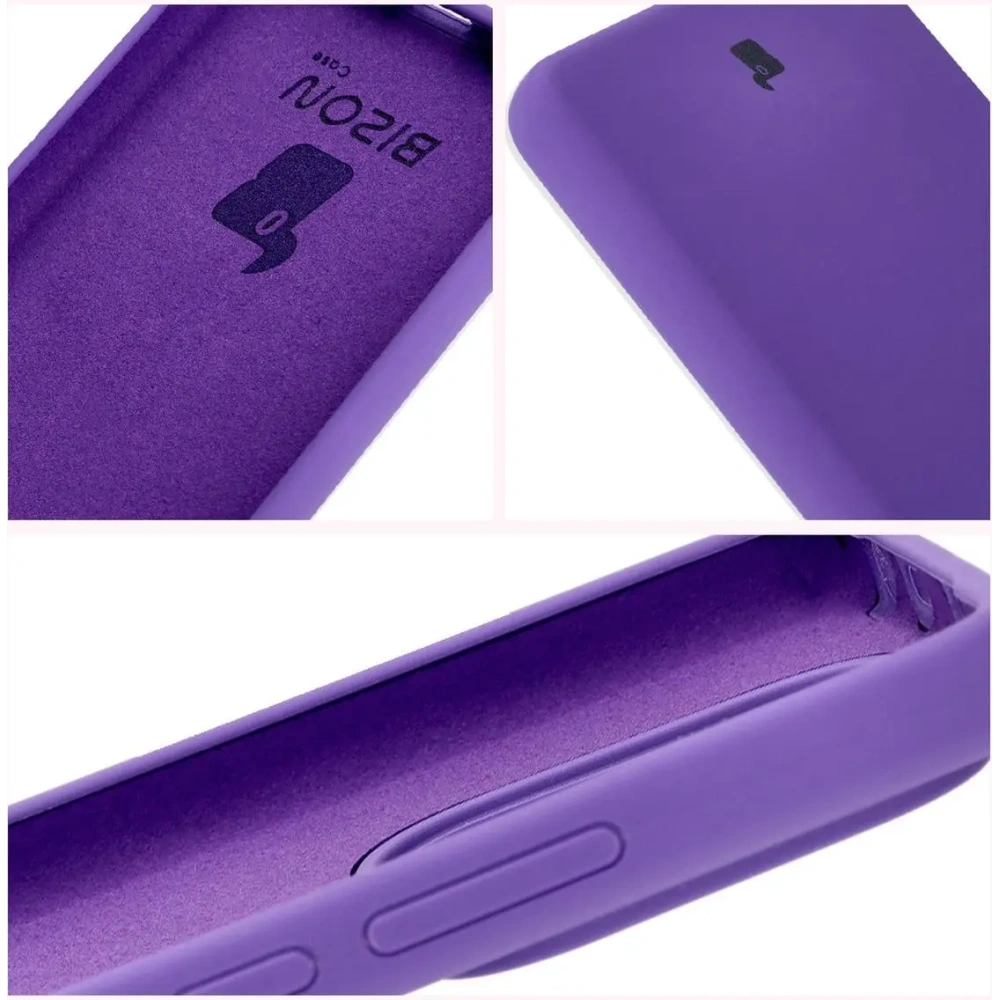 Silikonowe etui Bizon Soft Case do Xiaomi Redmi Note 14 5G fioletowe