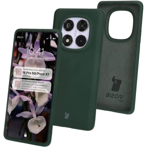 Kup Bizon Soft Case Xiaomi Redmi Note 14 Pro 5G / Poco X7 sötétzöld - BIZ8468 - {ean13} - Sklep Home Screen