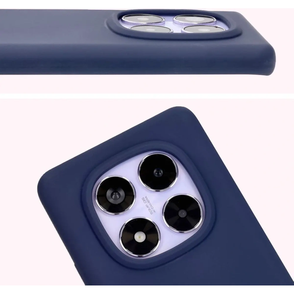 Silikonowe etui Bizon Soft Case do Xiaomi Redmi Note 14 Pro 5G / Poco X7 ciemnoniebieskie