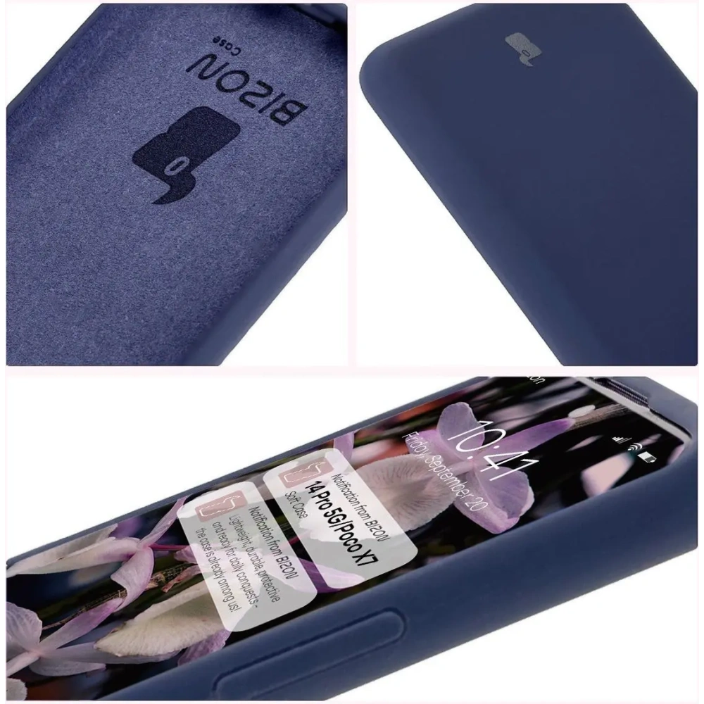 Silikonowe etui Bizon Soft Case do Xiaomi Redmi Note 14 Pro 5G / Poco X7 ciemnoniebieskie