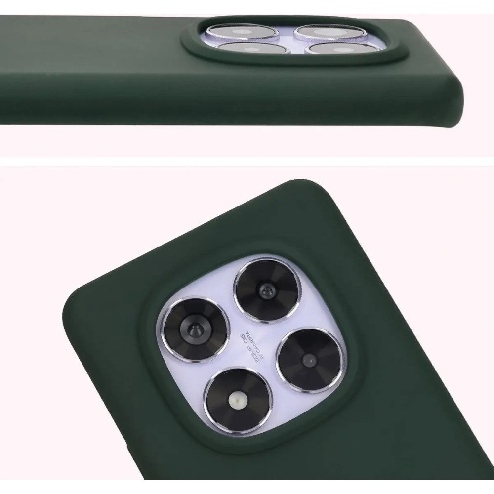 Silikonowe etui Bizon Soft Case do Xiaomi Redmi Note 14 Pro 5G / Poco X7 ciemnozielone