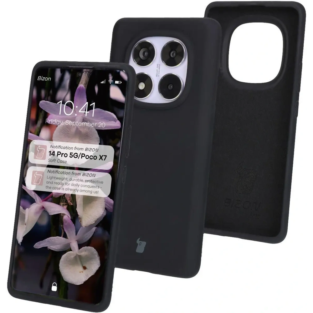 Silikonowe etui Bizon Soft Case do Xiaomi Redmi Note 14 Pro 5G / Poco X7 czarne