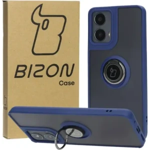 Buy Bizon Case Hybrid Ring Motorola Moto G04 / G24 / G24 Power smoky with a dark blue frame - BIZ8470 - {ean13} - Home Screen Store Europe