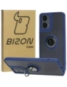 Buy Bizon Case Hybrid Ring Motorola Moto G04 / G24 / G24 Power smoky with a dark blue frame - BIZ8470 - {ean13} - Home Screen Store Europe