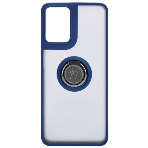 Buy Bizon Case Hybrid Ring Motorola Moto G04 / G24 / G24 Power smoky with a dark blue frame - BIZ8470 - {ean13} - Home Screen Store Europe