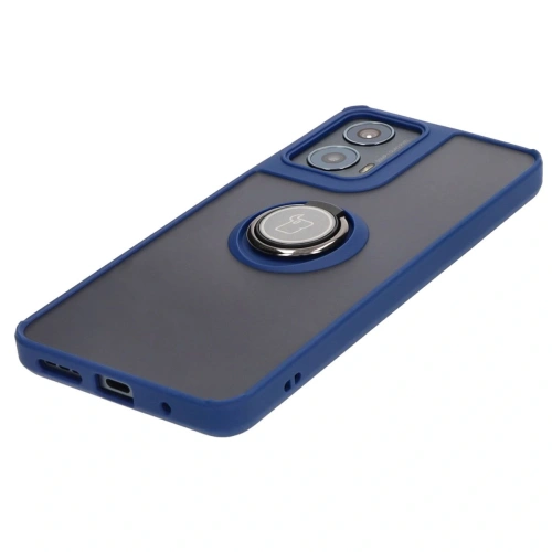 Buy Bizon Case Hybrid Ring Motorola Moto G04 / G24 / G24 Power smoky with a dark blue frame - BIZ8470 - {ean13} - Home Screen Store Europe
