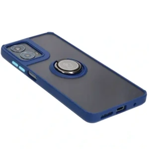 Kup Etui z uchwytem na palec Bizon Case Hybrid Ring do Motorola Moto G04 / G24 / G24 Power przydymione z granatową ramką - BIZ8470 - {ean13} - Sklep Home Screen