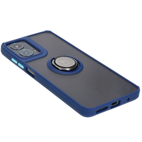 Buy Bizon Case Hybrid Ring Motorola Moto G04 / G24 / G24 Power smoky with a dark blue frame - BIZ8470 - {ean13} - Home Screen Store Europe
