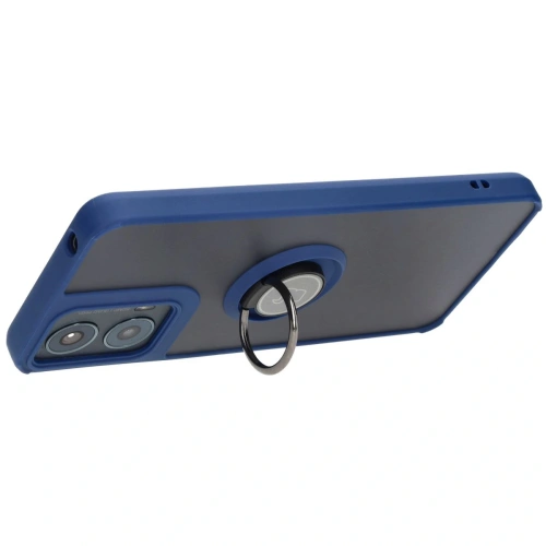 Buy Bizon Case Hybrid Ring Motorola Moto G04 / G24 / G24 Power smoky with a dark blue frame - BIZ8470 - {ean13} - Home Screen Store Europe
