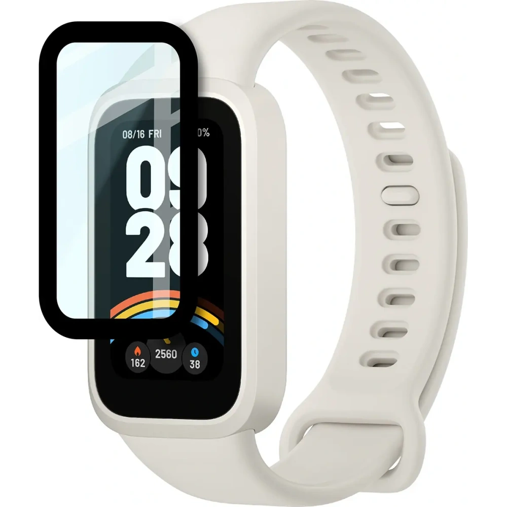 Szkło hybrydowe Bizon Glass Watch Edge Hybrid dla Xiaomi Smart Band 9 Active / Redmi Smart Band 3 czarne