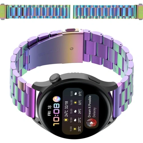 Kup Pasek ze stali nierdzewnej Bizon Strap Watch Aura do Smartwatcha 18 mm tęczowy - BIZ8472 - {ean13} - Sklep Home Screen
