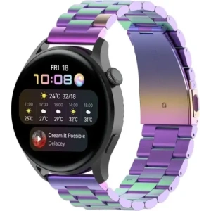 Kup Pásek z nerezové oceli Bizon Strap Watch Aura pro Smartwatch 18 mm duhový - BIZ8472 - {ean13} - Sklep Home Screen
