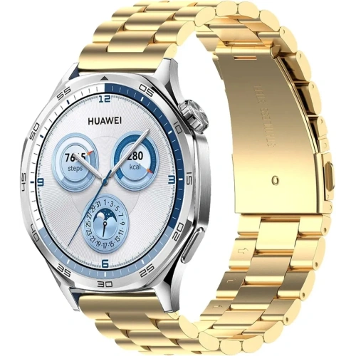 Kup Pasek ze stali nierdzewnej Bizon Strap Watch Aura do Smartwatcha 22 mm złoty - BIZ8477 - {ean13} - Sklep Home Screen
