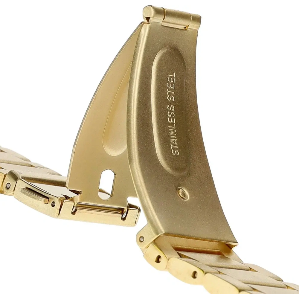 Pasek ze stali nierdzewnej Bizon Strap Watch Aura do Smartwatcha 22 mm złoty