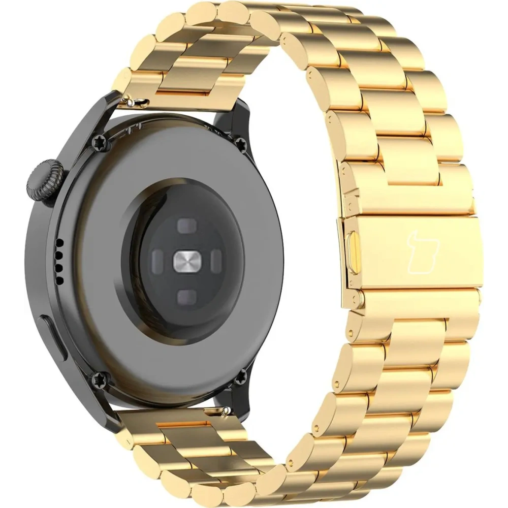 Pasek ze stali nierdzewnej Bizon Strap Watch Aura do Smartwatcha 22 mm złoty