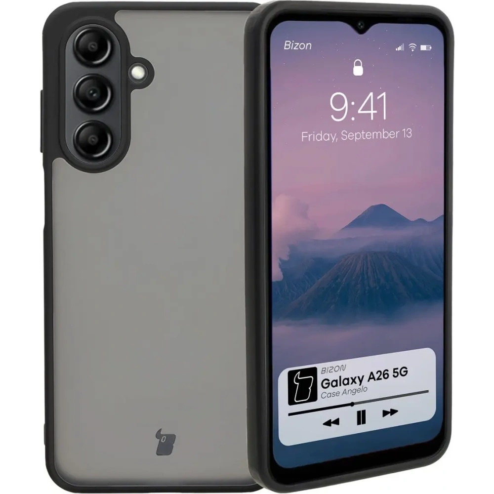 Etui Bizon Case Angelo do Samsung Galaxy A26 5G przydymione z czarną ramką
