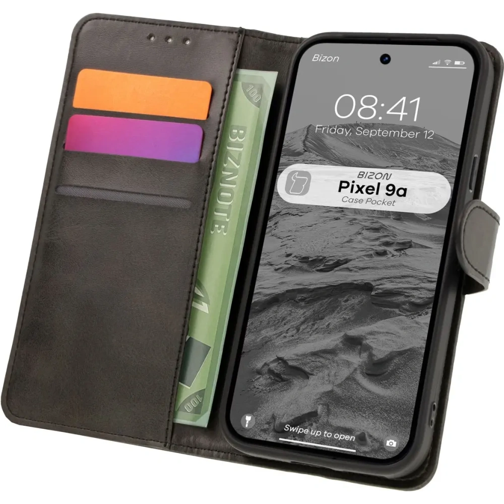 Etui z klapką Bizon Case Pocket do Google Pixel 9a czarne