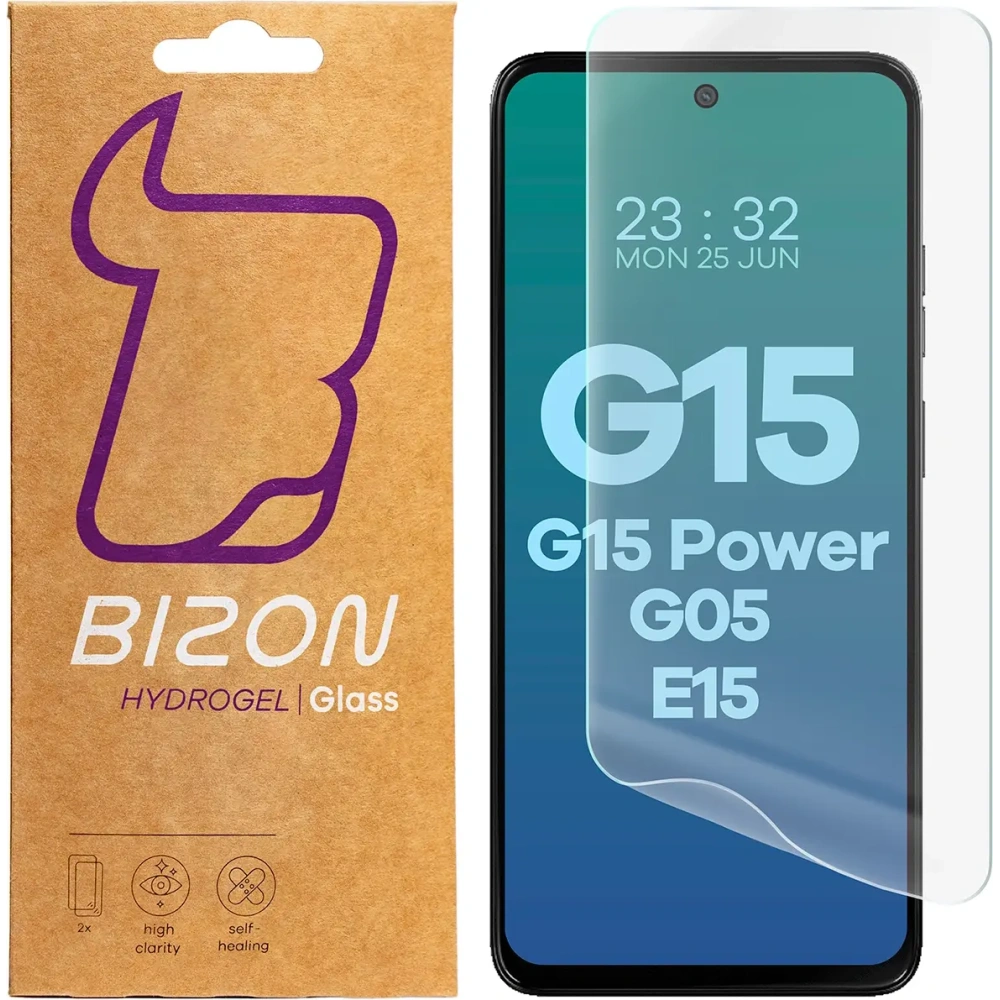Folia hydrożelowa na ekran Bizon Glass Hydrogel Front do Motorola Moto G15 / G15 Power / G05 / E15 [2 PACK]